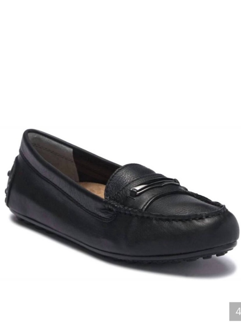 Vionic Honor Ashby Black Leather Arch Support Slip-On Driving Shoes Size 7